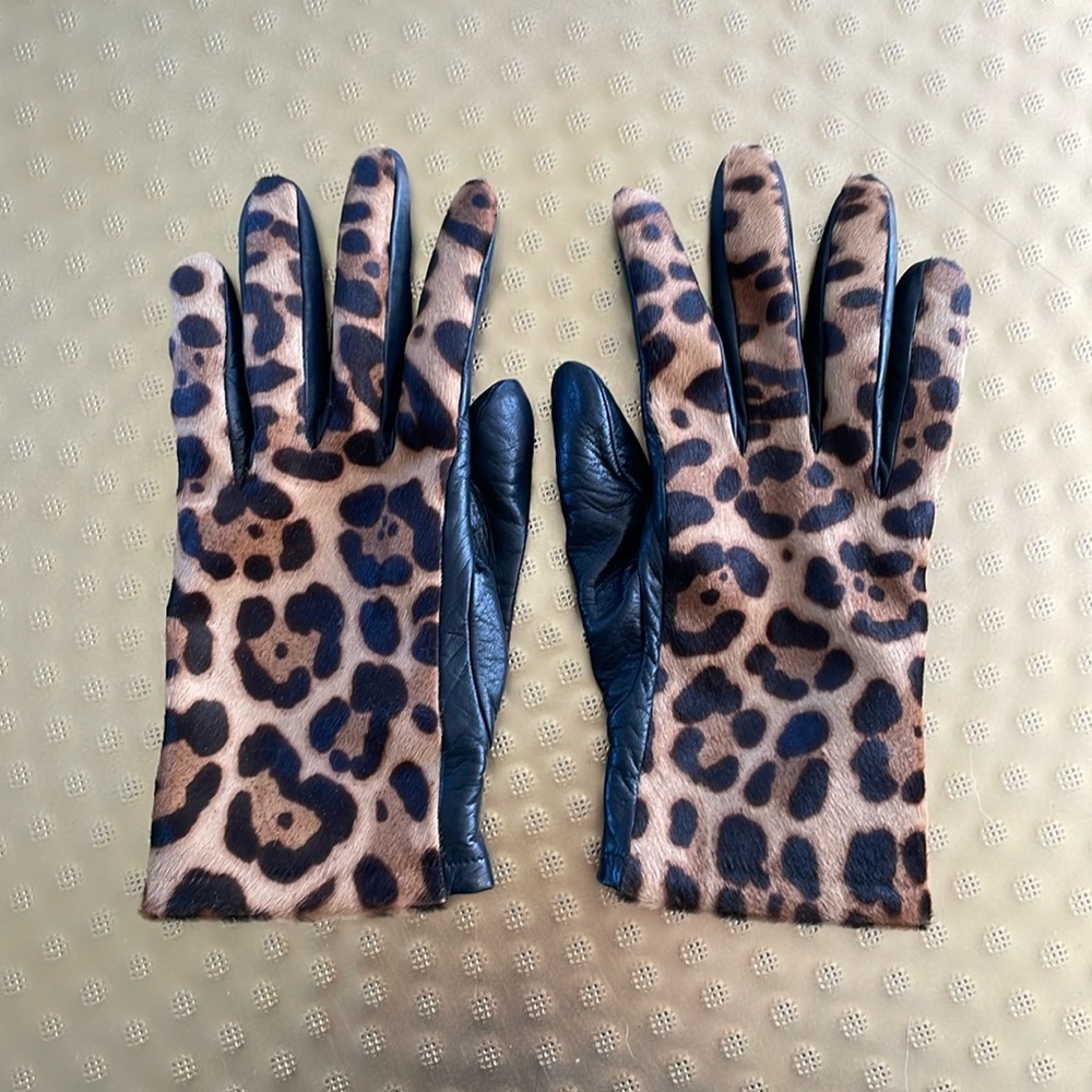 Leather j crew glove